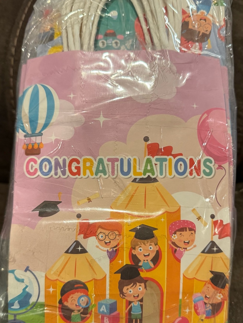 Congratulations Pink Graduation Favor Bags by